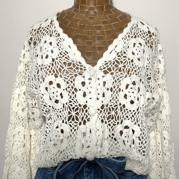 Vintage Floral Crochet Cardigan - Picture 5 of 17